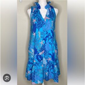 NEW💙🩵Pappagallo azure multi dress/swim coverup XS